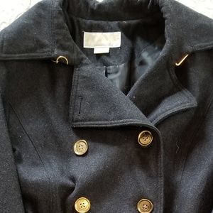 Michael kors womens double breasted wool belted tr